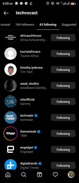 How Someone else following list is ordered