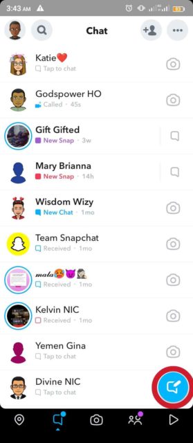 Tap the pen icon at the top right bottom